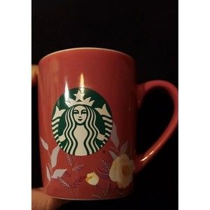 Starbucks 2020 Mug Rose Pink with Flowers Floral Design Siren Logo 10 oz. Cup